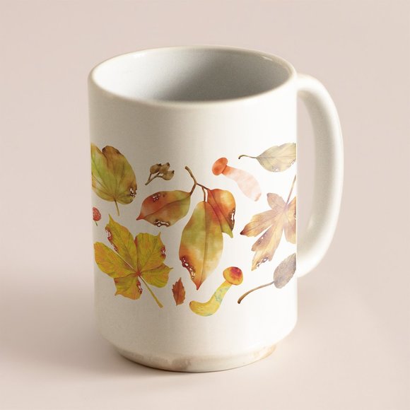 Hello Autumn Coffee Mug. Thanksgiving Coffee Cup. Fall 15oz Ceramic Mug. - Picture 4 of 5